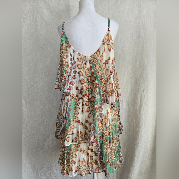 Adelyn Rae Womens Dress Sz M Tiered Multi Color Adjustrable Straps Boho - Picture 5 of 12